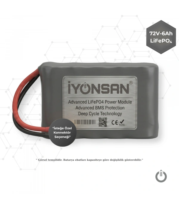 İYONSAN IYN-STD-7206-S 72V 6Ah LiFePO4 (LFP) Standart Batarya Paketi