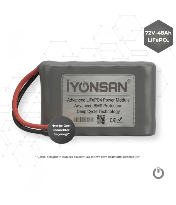 İYONSAN IYN-STD-7248-S 72V 48Ah LiFePO4 (LFP) Standart Batarya Paketi