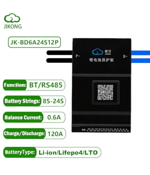 JK Smart BMS 8S-24S 120A Deşarj - 600mA Aktif Balans - Bluetooth - Lion - LiFePO4 - LTO ( JK-BD6A24S12P )