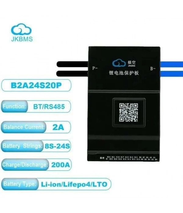 JK Smart BMS 8S-24S 200A Deşarj - 2A Aktif Balans - Bluetooth - Lion - LiFePO4 - LTO ( JK-B2A24S20P )