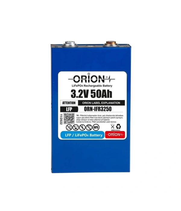 Orion LiFePO4 3.2V 50Ah Prizmatik Pil