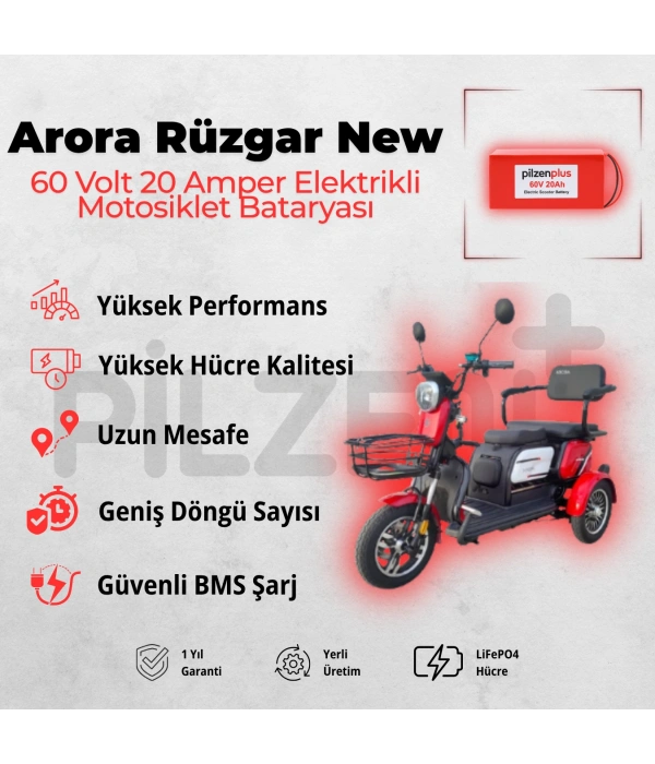 Pilzenplus 60V 20Ah LiFePO₄ Elektrikli Motosiklet Bataryası