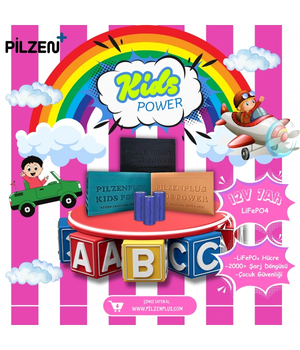 Pilzenplus Kids Power 12V 7Ah LiFePO₄ Batarya