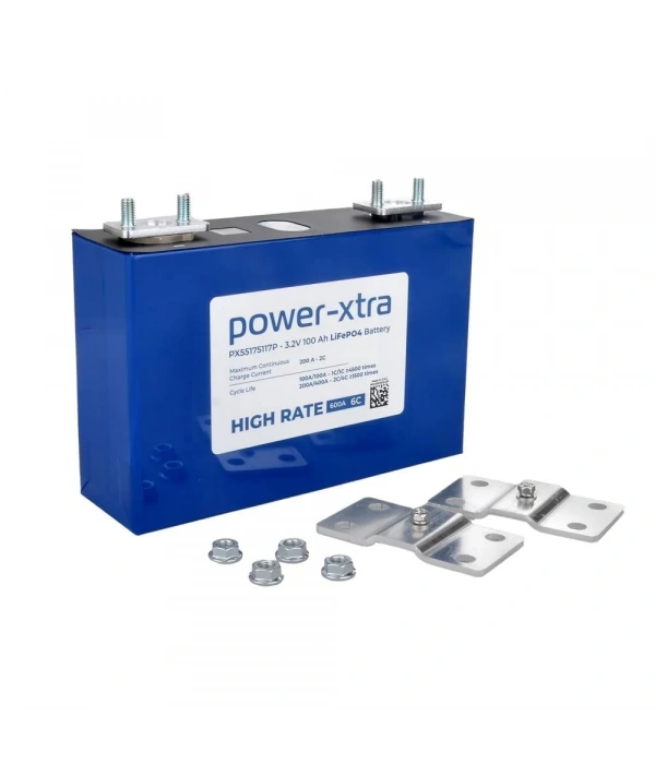 Power-Xtra PX55175117P - 3.2V 100 Ah LiFePO4 Prizmatik Şarjlı Pil - 6C