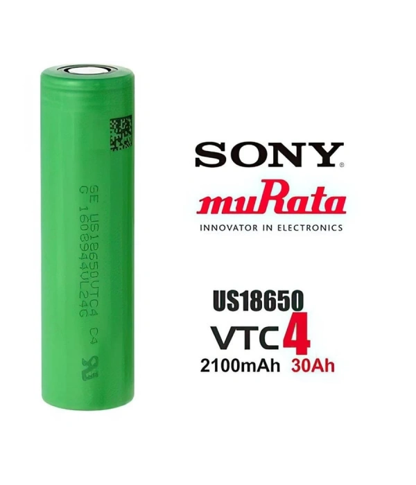 Sony VTC4 18650 3.7V 2100mAh 30A Li-ion Şarj Edilebilir Pil