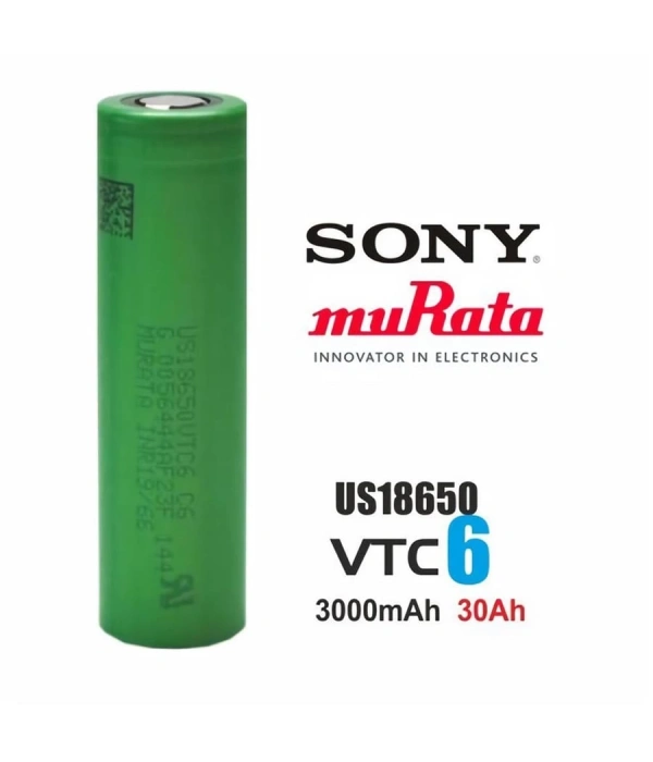 Sony VTC6 18650 3.7V 3000mAh 30A Li-ion Şarj Edilebilir Pil