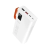 Powerway QC20 Beyaz 20.000 mAh PD 22.5W Dahili Kablolu Hızlı Şarj Led Işıklı Powerbank