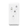 Powerway TX108 Beyaz 10.000 mAh Dijital Göstergeli Ekstra Kablolu 4 Çıkışlı Powerbank