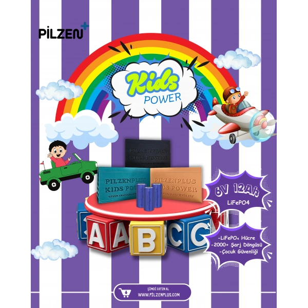 Pilzenplus Kids Power 6V 12Ah LiFePO₄ Batarya