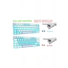 R10 Mekanik Klavye Full Anti-Ghosting Hot Swap Blue Switch Oyuncu Klavyesi (Türkçe) Buz Mavisi Işık