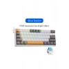 Z-11 Mini Blue Switch İngilizce Q Full Anti Ghosting Mekanik Oyuncu Klavyesi (Beyaz-Gri Tuşlar)
