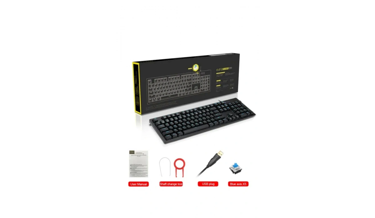 K610 Mekanik Klavye Yanlar Rainbow Arka Işık Mavi Outemu Blue Switch Klavye