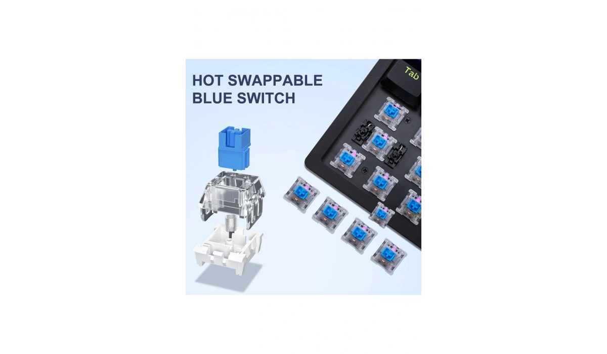 Blue Switch Z-94 Mekanik Klavye %90 Rainbow Işıklı Oyuncu Klavyesi (İngilizce Q Klavye) Huano