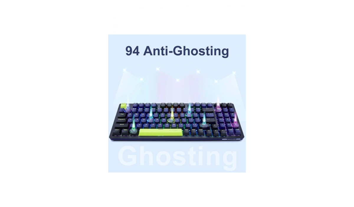 Blue Switch Z-94 Mekanik Klavye %90 Rainbow Işıklı Oyuncu Klavyesi (İngilizce Q Klavye) Huano
