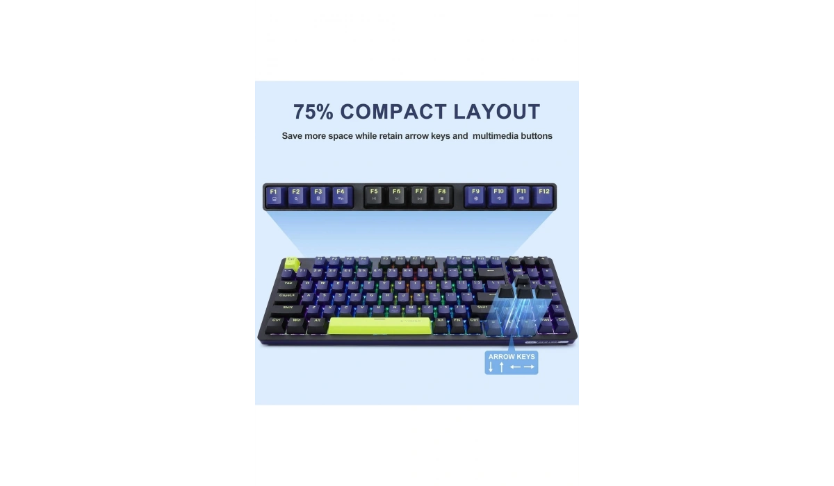Blue Switch Z-94 Mekanik Klavye %90 Rainbow Işıklı Oyuncu Klavyesi (İngilizce Q Klavye) Huano