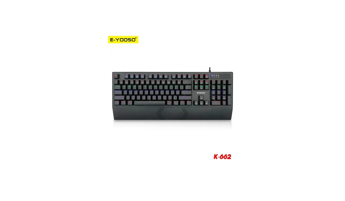 K-662 Huano Brown Switch Rainbow Işıklı Ingilizce Mekanik Oyuncu Klavyesi