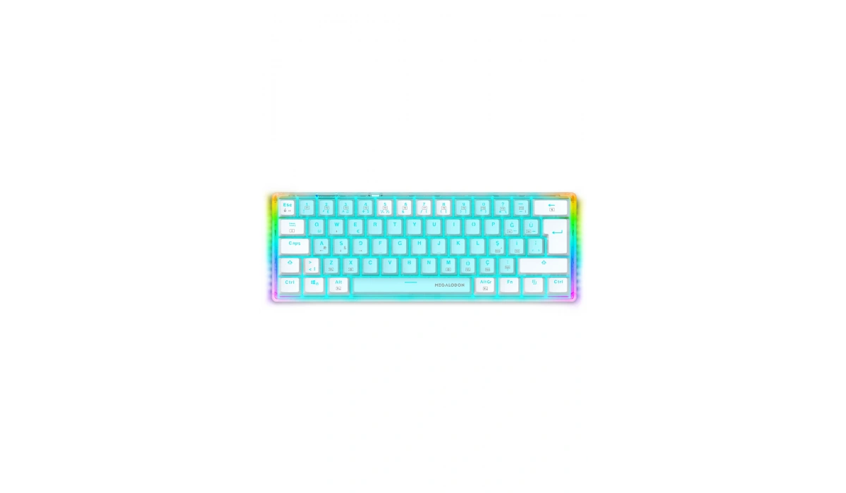 MX-1 Mekanik Klavye RGB Red Switch Türkçe Oyuncu Klavyesi Beyaz Mini Klavye Kablolu