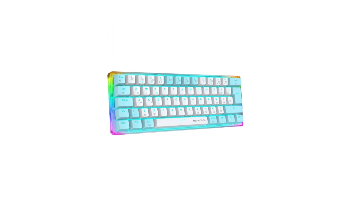 Rgb Oyuncu Klavyesi MX-1 Mekanik Gaming Blue Switch Klavye Türkçe Q Beyaz Mini Klavye