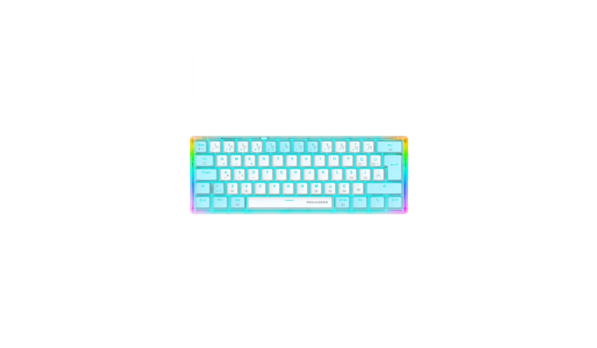 Rgb Oyuncu Klavyesi MX-1 Mekanik Gaming Blue Switch Klavye Türkçe Q Beyaz Mini Klavye