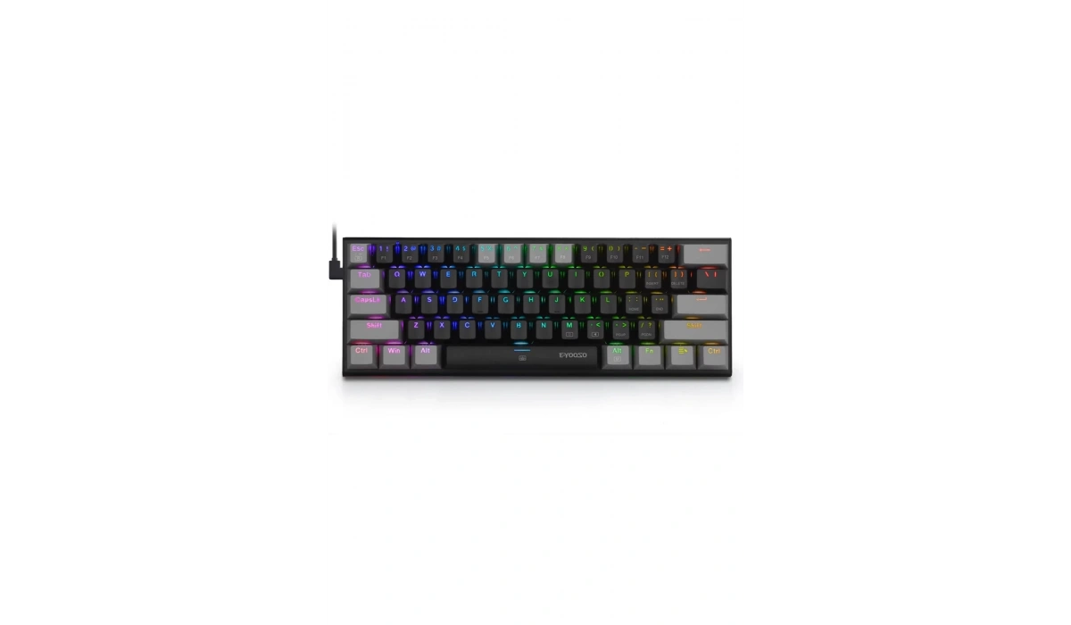 Z-11 RGB Brown Switch İngilizce Q Full Anti Ghosting Mekanik Oyuncu Klavyesi (Siyah-Gri Tuşlar)