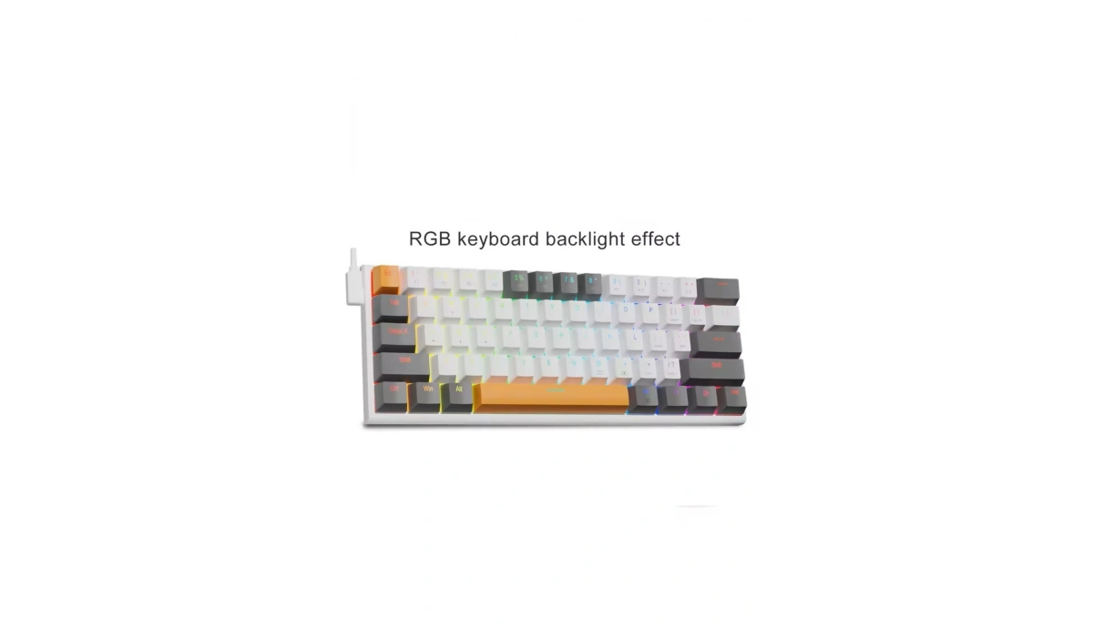 Z-11 RGB Brown Switch İngilizce Q Full Anti Ghosting Mekanik Oyuncu Klavyesi (Beyaz-Gri-Turuncu Tuşlar)