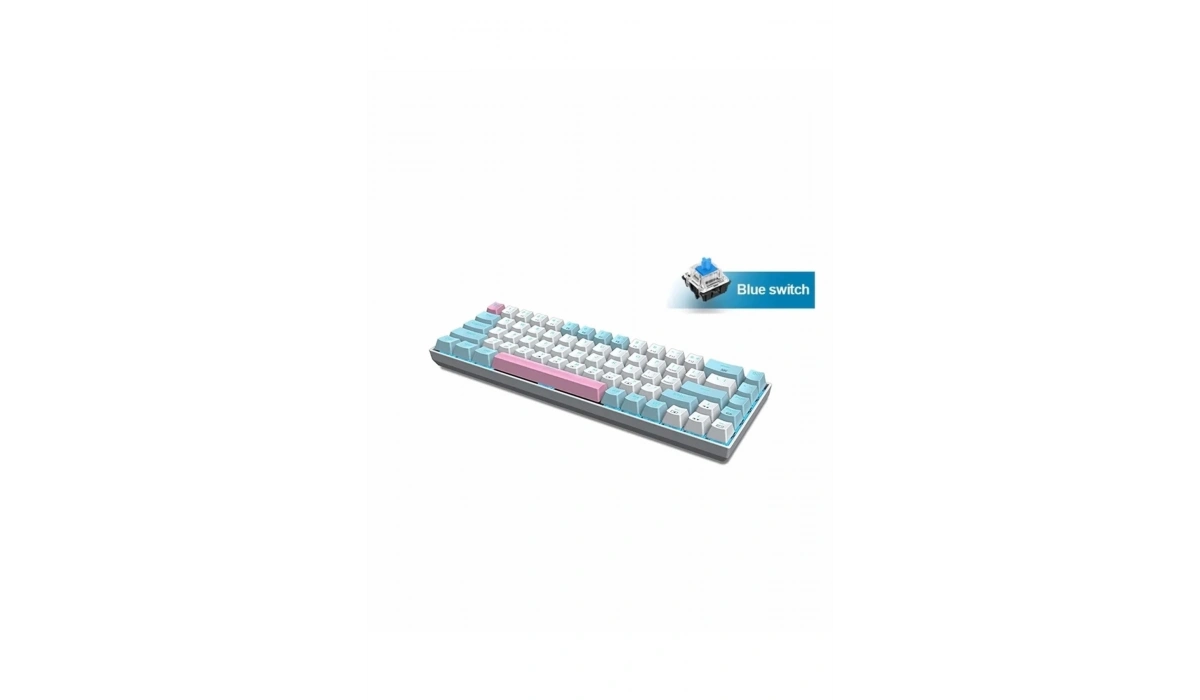 Beyaz Mini Mekanik Klavye Z-686 Huano Blue Switch Işıklı