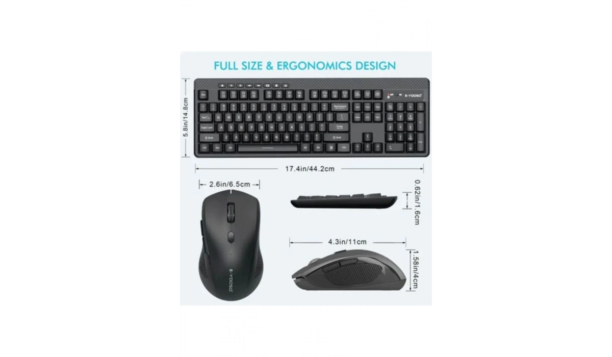 Kablosuz Klavye Mouse Set E777 Ingilizce Keyboard