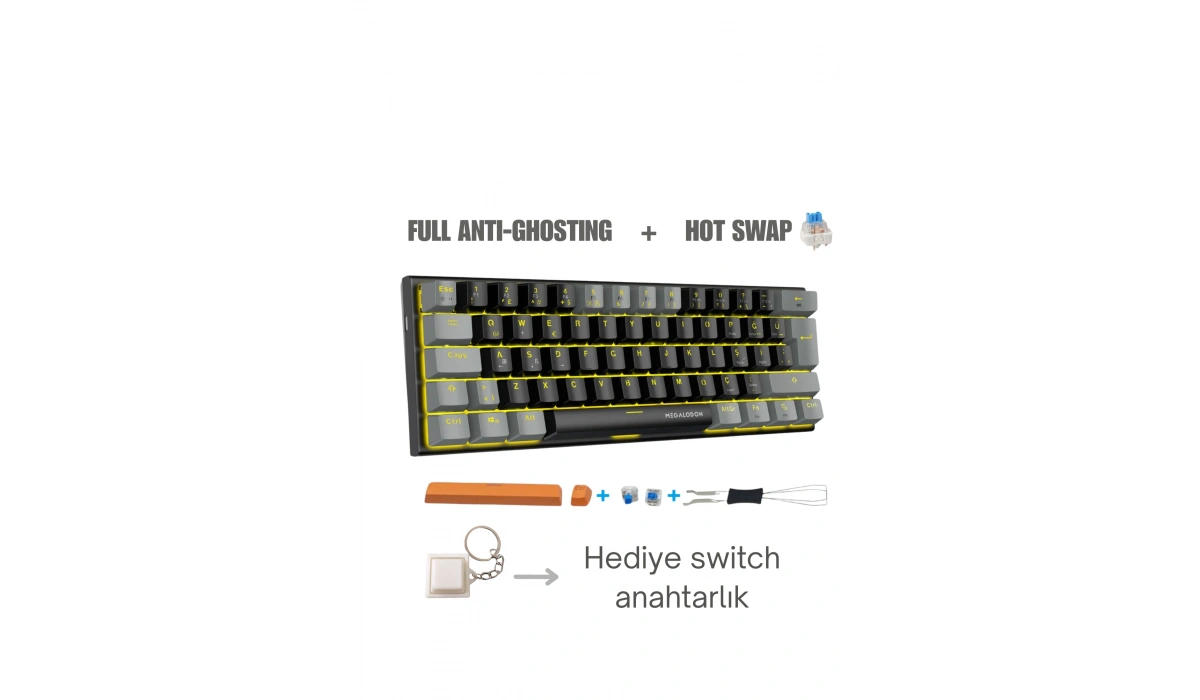 Mini T9 Mekanik Oyuncu Klavyesi Blue Switch Türkçe Mekanik Oyun Klavyesi Küçük Gamer Klavye