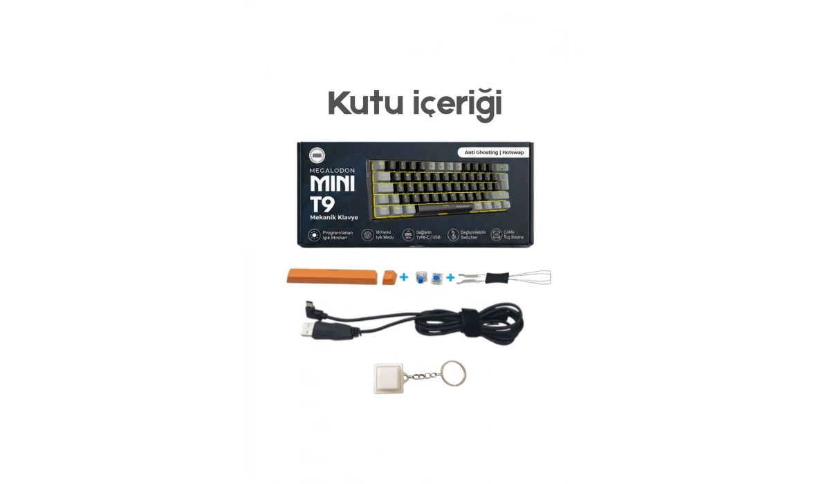 Mini T9 Mekanik Oyuncu Klavyesi Blue Switch Türkçe Mekanik Oyun Klavyesi Küçük Gamer Klavye