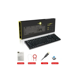 K610 Mekanik Klavye Yanlar Rainbow Arka Işık Mavi Outemu Blue Switch Klavye