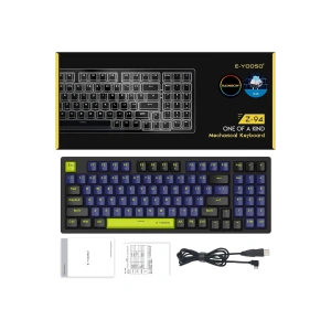 Blue Switch Z-94 Mekanik Klavye %90 Rainbow Işıklı Oyuncu Klavyesi (İngilizce Q Klavye) Huano