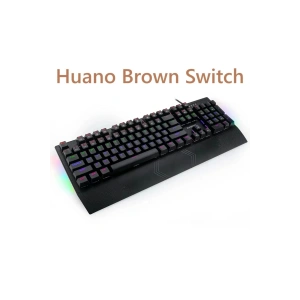 K-662 Huano Brown Switch Rainbow Işıklı Ingilizce Mekanik Oyuncu Klavyesi