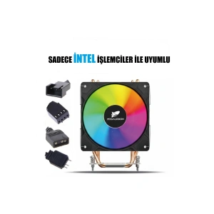 TW120 6 Bakır Borulu ARGB Kule Tipi İşlemci Soğutucu Cpu Fanı Sadece İntel İşlemciler İçin