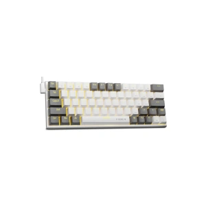 Z-11 Mini Blue Switch İngilizce Q Full Anti Ghosting Mekanik Oyuncu Klavyesi (Beyaz-Gri Tuşlar)