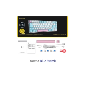 Beyaz Mini Mekanik Klavye Z-686 Huano Blue Switch Işıklı