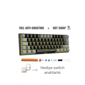 Mini T9 Mekanik Oyuncu Klavyesi Blue Switch Türkçe Mekanik Oyun Klavyesi Küçük Gamer Klavye
