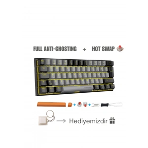 Mini T9 Türkçe Q Mekanik Klavye Red Switch Gamer Oyuncu Klavyesi