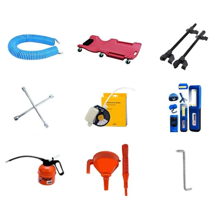 4 Ton Yarı Otomatik Lift 2 Metre Takım Tezgahı 200 Litre Hava Kompresörü ve 60 Parça Garaj Ekipmanı