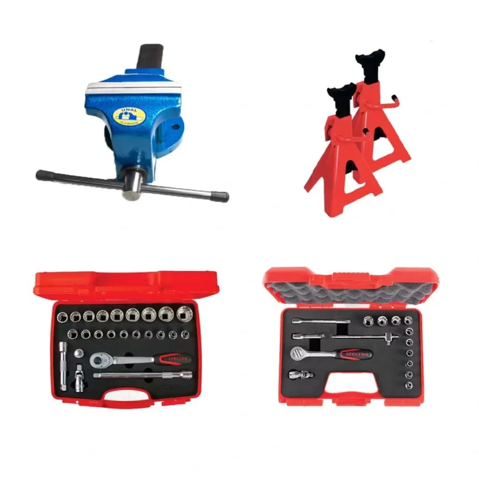 4 TON HİDROLİK YARI OTOMATİK LİFT+200 LİTRE KOMPRESÖR+2 METRE TEZGAH 130 PARÇA EKİPMAN