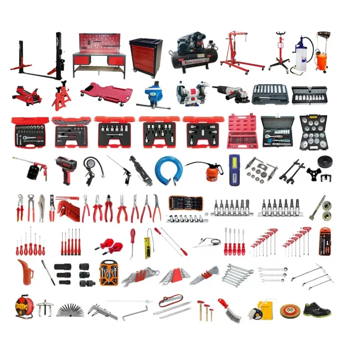 4 TON HİDROLİK YARI OTOMATİK LİFT+200 LİTRE KOMPRESÖR+2 METRE TEZGAH 130 PARÇA EKİPMAN