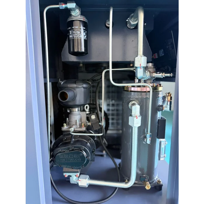 Vidalı Kompresör 7,5 kW (10 HP) İnvertörlü – 500 L Hava Tankı + 1800 Hava Kurutucu | Endüstriyel Sessiz Vidalı Tip