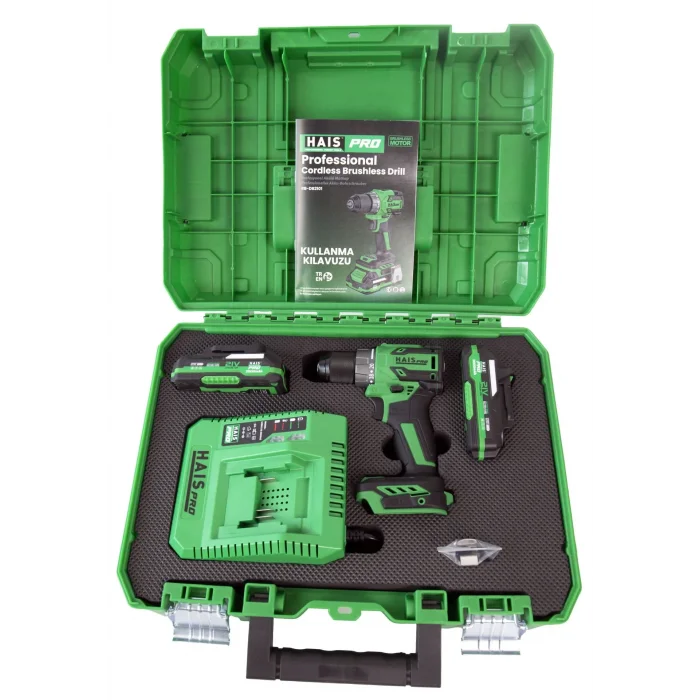 HAISPRO Profesyonel Darbeli Vidalama Matkap 21 V 2.0 Ah Çift Akülü