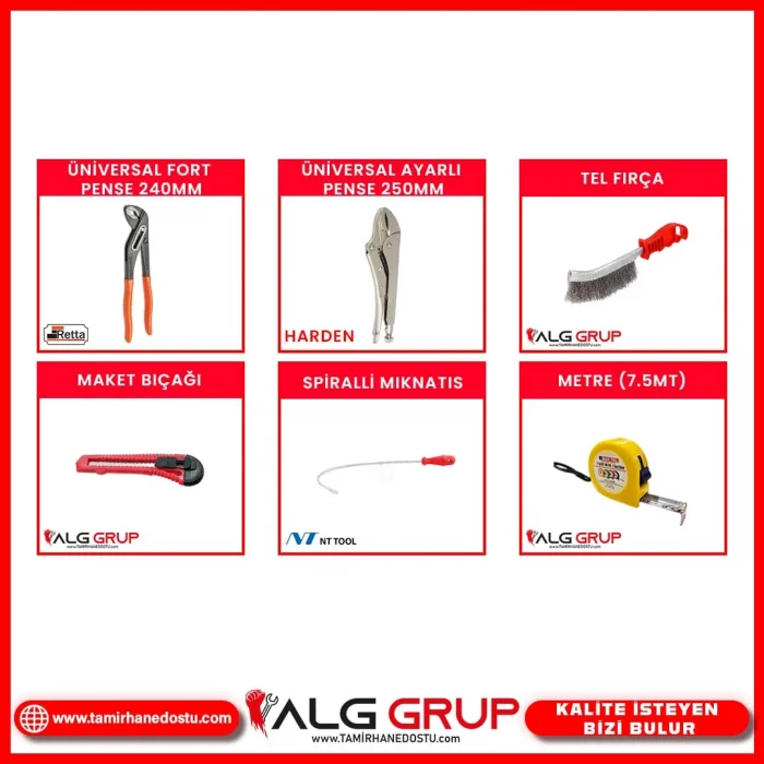 2 Metre 6 Çekmece 221 Parça Dolu Takım Tezgahı