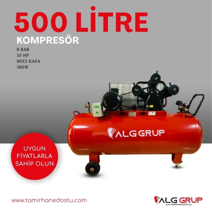 500 Litre 3 Kafa 7,5 Kw 10 Hp Hava Kompresörü