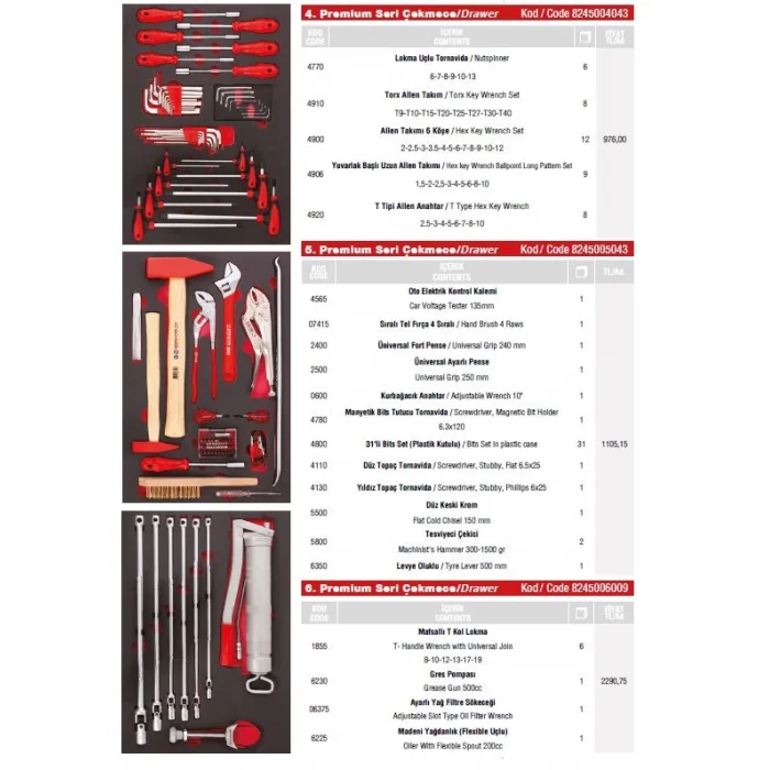 PREMİUM SERİSİ TAKIM DOLABI 7 ÇEKMECE (DOLU 242)