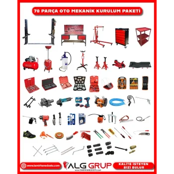 70 parça oto mekanik kurulum paketi