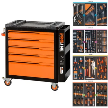 PROLINE 5 Çekmeceli 221 Parça Takım Arabası - RTY5141