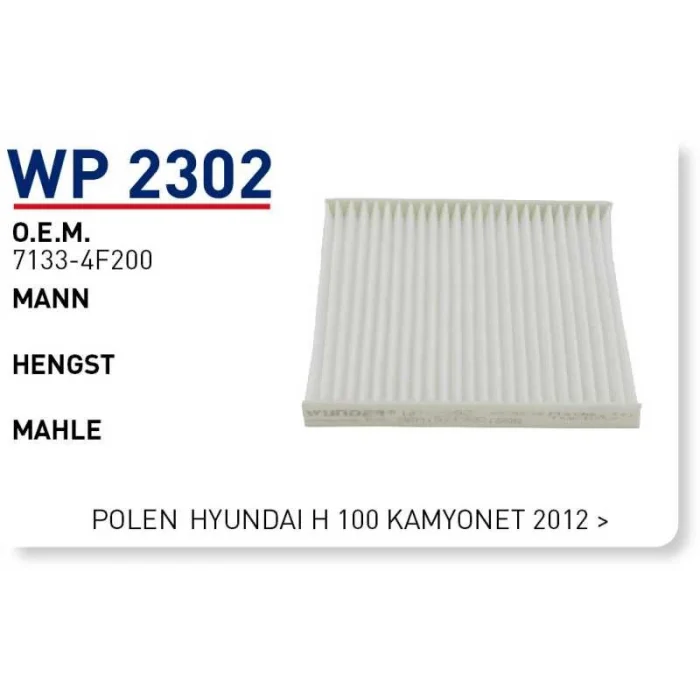 H100 POLEN FİLTRESİ KAMYONET 05> (97133-4F200/97133-4F000)
