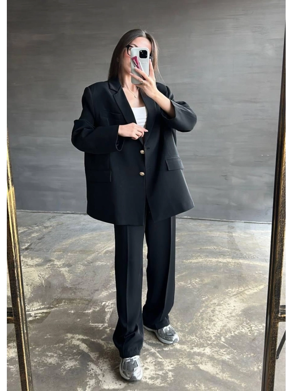 Gold Düğme Ceket Pantolon