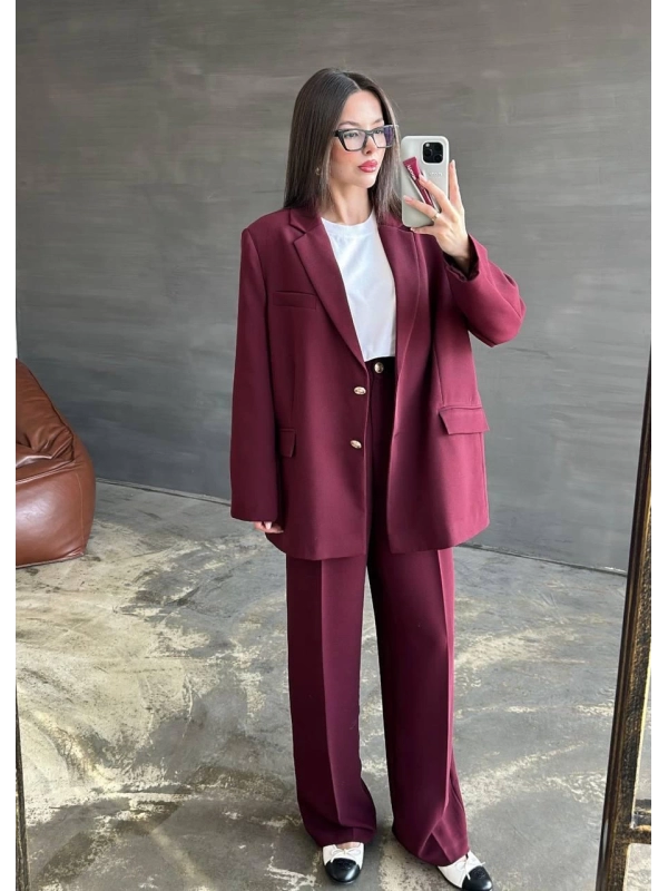 Gold Düğme Ceket Pantolon